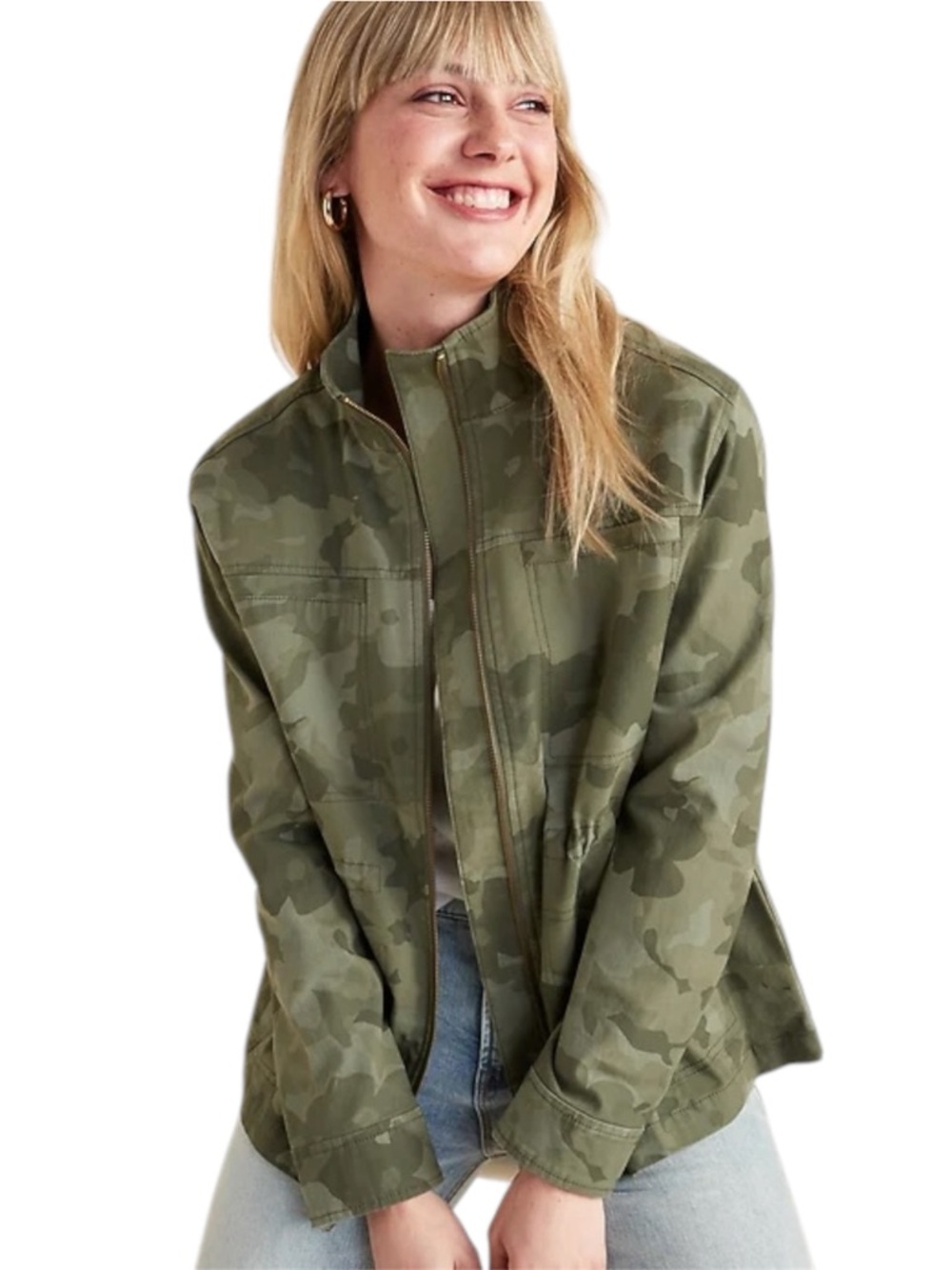 Old Navy Green Camo Utility Jacket Women’s Large Scout Military Style